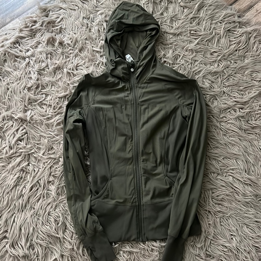 Olive green Lululemon hooded jacket